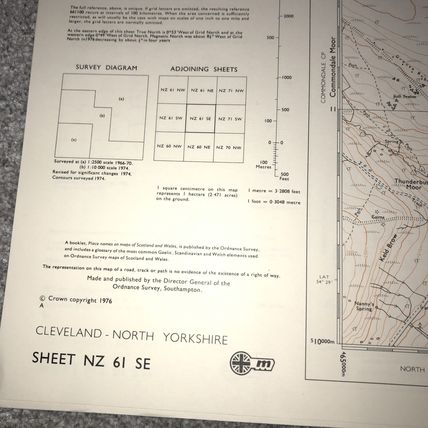 OS map 1:10000 Cleveland, Sheet NZ 61 SE, Commondale, Moorsholm, Lockwood Beck