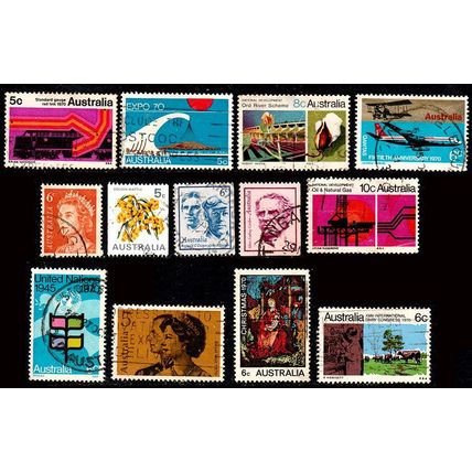 Australia 1970 Mix of 13 Used Stamps as shown #2