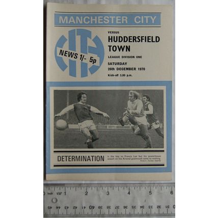 1970 programme Manchester City v. Huddersfield Town