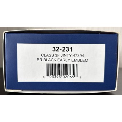 Bachmann 32-231 Class 3F Fowler Jinty 47394 BR Black, Weathered, DCC Fitted MIB