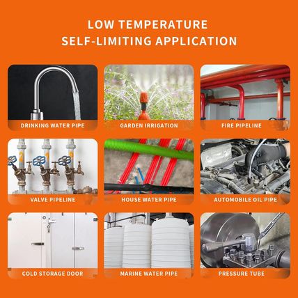 18FT Heat Tape for Water Pipes Freeze Protection 7W/FT 110V BDDFOTO Water Pipe H