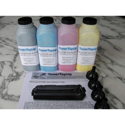 Rainbow Pack of Toner Refills for Samsung CLP-680ND CLX-6260 CLT-K506L CLT-C506S