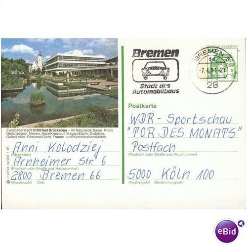 Germany postcard 1981 - 8788 Bad Bruckenau