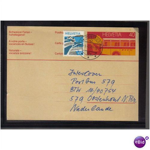 1977 SWITZERLAND P/PAID PC UPRATED PONTRESINA PMK