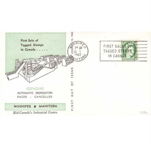 CANADA 1962 QUEEN ELIZABETH II DEFINITIVES PHOSPHOR 2c GREEN FIRST DAY COVER