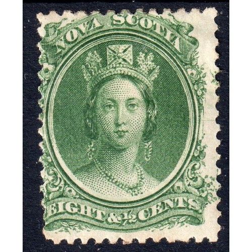 1863 NOVA SCOTIA Sg26 8 1/2c DEEP GREEN MOUNTED MINT (bt41)