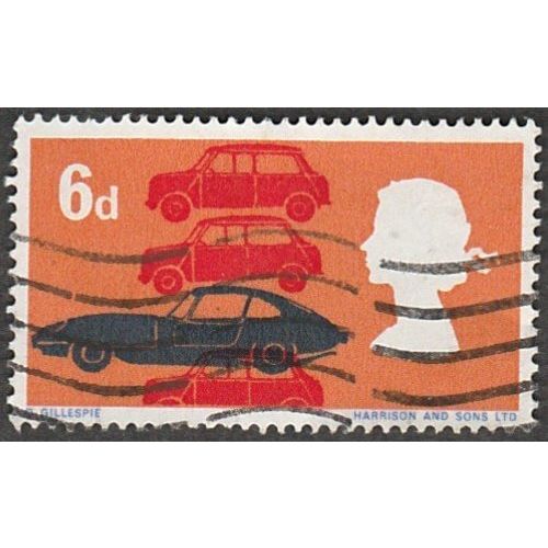 1966 British Technology, 6d, British Motor Cars. Fine Used. Phosphor