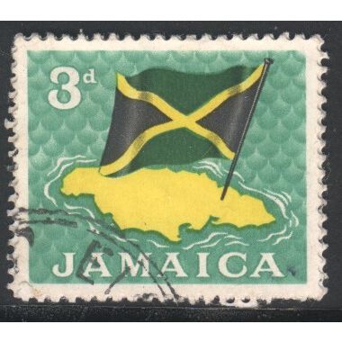 Jamaica 1964 - SG221 - 3d yellow/black/green - National Flag Over Jamaica - used