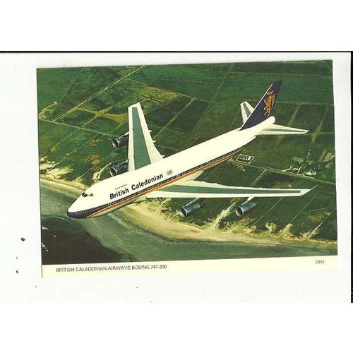 Aviation BRITISH CALEDONIAN BOEING 747-200 Postcard by Skilton & Fry (303)
