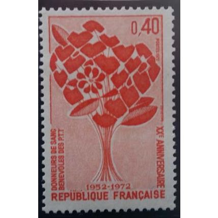 FRANCE: 1972 20th Anniv. of Post office Employee Donors Assoc.: SG1966 MNH