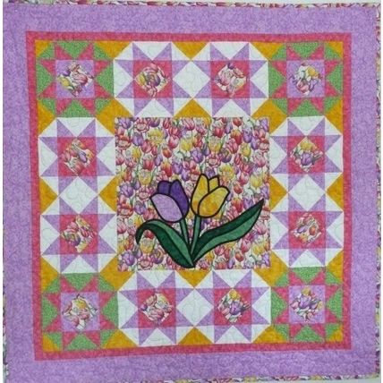 Quilted Wall Hanging for Nursery Tulip Babies 050810WH