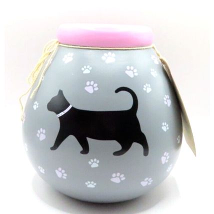 Black Cat Money Box 15 CM Ceramic Cats Leave Paw Prints On Your Heart Gift Savin