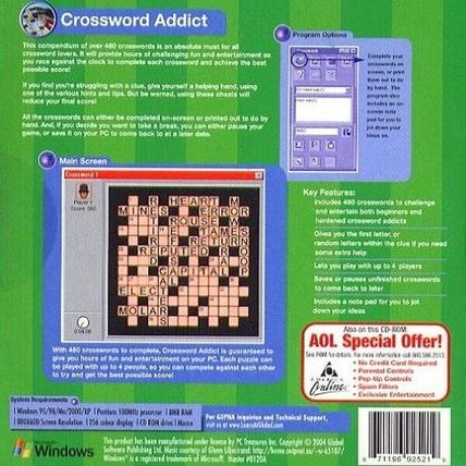 Crossword Addict (PC-CD, 2003) for Windows 95/98/Me/2000/XP - NEW CD in SLEEVE