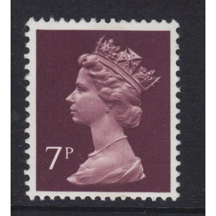 X874 U154 7p Purple-brown CENTRE BAND Unmounted Mint GB Machin