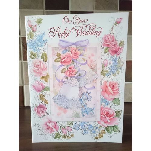 Large Anniversary Cards - Ruby Wedding