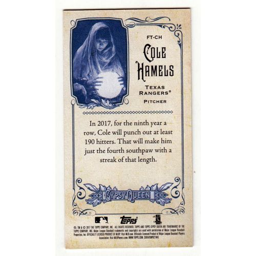 2017 Topps Gypsy Queen Fortune Teller card Cole Hamels FT-CH FTCH