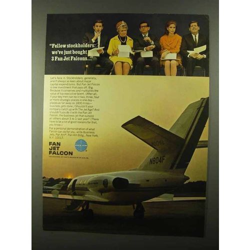 1968 Pan Am Fan Jet Falcon Ad - Fellow Stockholders