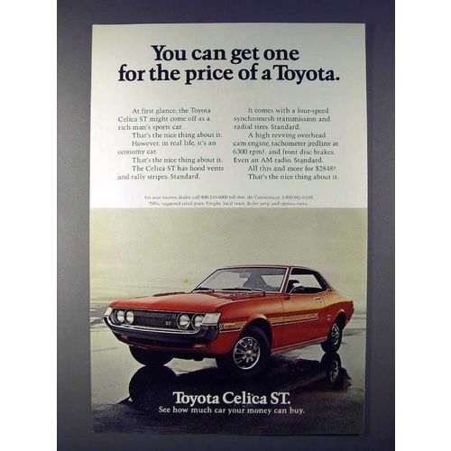 1972 Toyota Celica ST Car Ad - For the Price of Toyota