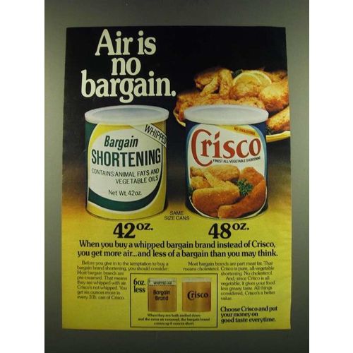 1983 Crisco Shortening Ad - Air is no bargain