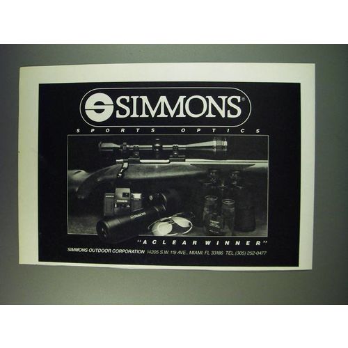 1987 Simmons Sports Optics Ad - Simmons Sports Optics A clear winner