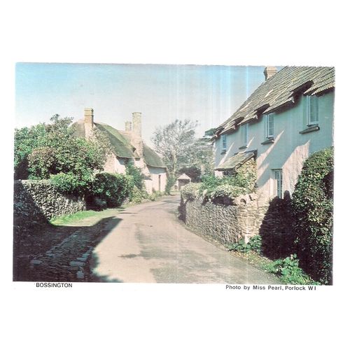 BOSSINGTON. Porlock W.I. unused vintage postcard Somerset W.I. =