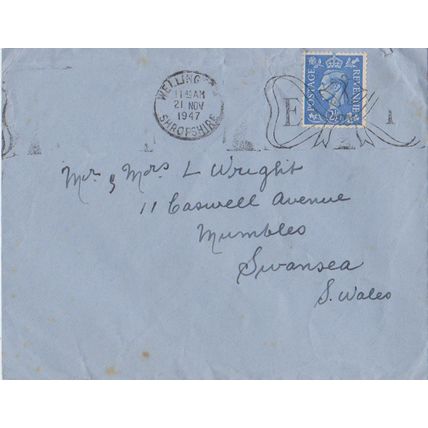 GB 1947 cover with EP slogan from Wellington Shropshire
