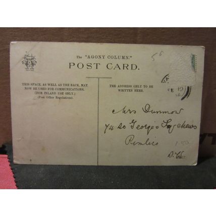 THE 'AGONY COLUMN'comic humour used antique postcard by Misch & Stock 1904 pm =