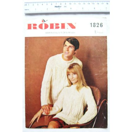 Vintage: Robin 1826 his & hers sweaters, aran, 34-44 inch