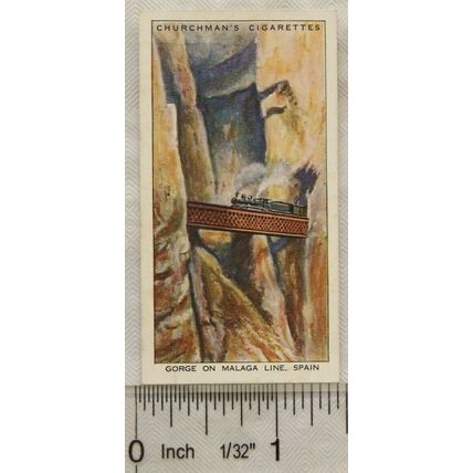 1937 Churchman Wonderful Railway Travel No. 29 Gorge on Malaga Line, Spain