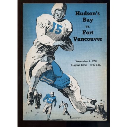 Vintage 1958 HS Football Program Ft Vancouver vs Hudson's Bay WA. KIGGINS BOWL