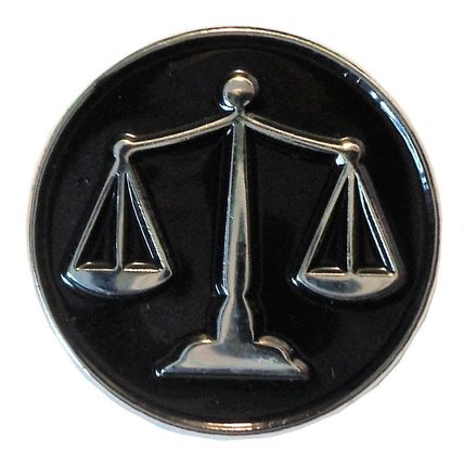 Scales of Justice Judicial Crime Court Police Solicitor 22mm Metal Enamel Badge