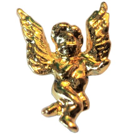 24ct Gold Plated Cherub Small Cupid Angel of Love Valentines Day Gift Badge 18mm