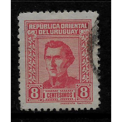 URUGUAY 1939 8c RED ARTIGAS SG 844 FINE USED#