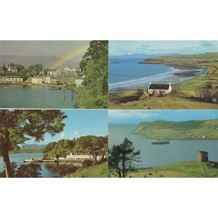 Isle Of Skye Boats Ships Rainbow Scottish 4x 1970s Postcard s