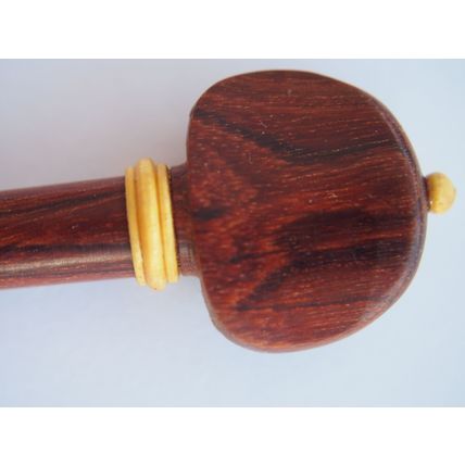 Violin Pegs, undyed polished Ebony, white boxwood decor 4/4 full size UK SELLER