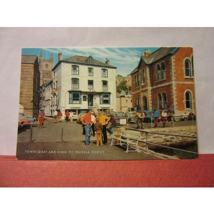 TOWN QUAY & KING OF PRUSSIA, FOWEY, CORNWALL unused postcard by J. Salmon =