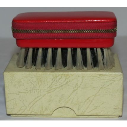 Vintage 1950s West Germany Red Zippered Manicure Travel Kit Case