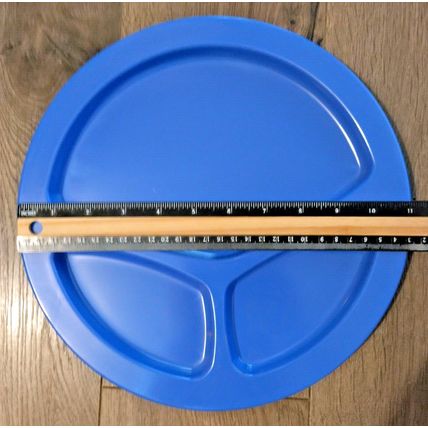 Melamine Divided Trays 6 Heavy duty Blue Top Aqua Bottom Color Camping Picnic