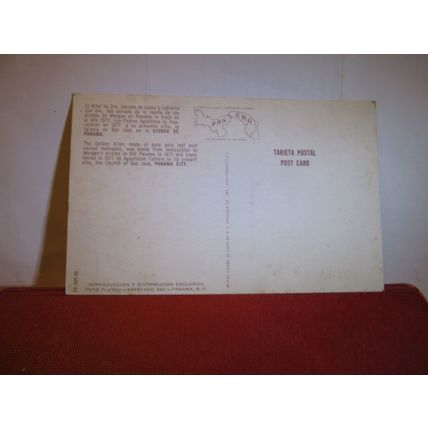 GOLDEN ALTAR, CHURCH OF SAN JOSE, PANAMA CITY, PANAMA unused vintage postcard =