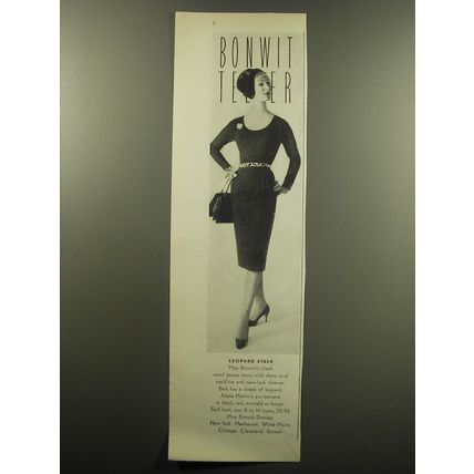 1959 Bonwit Teller Dress by Adele Martin Advertisement - Leopard Stalk