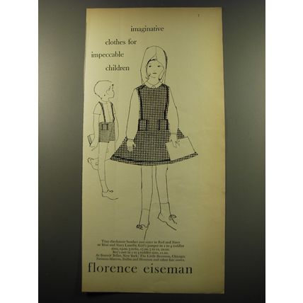 1959 Florence Eiseman Fashion Ad - Imaginative clothes for impeccable children