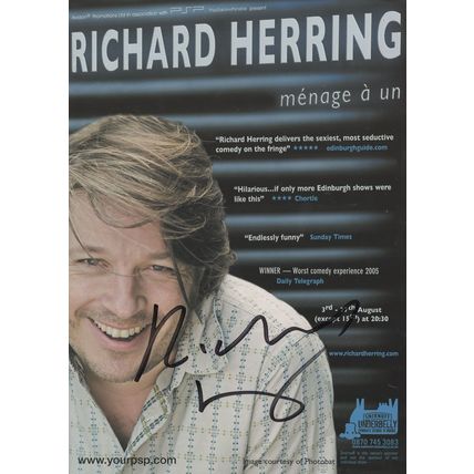 Richard Herring Comedian Hand Signed Theatre Flyer
