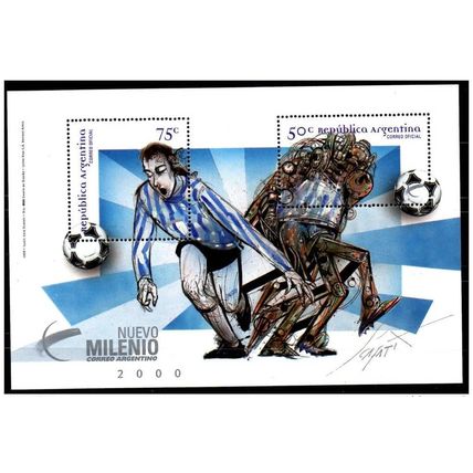 ARGENTINE ARGENTINA 2000 FOOTBALL SOCCER FUSSBALL 1 BLOC BLOCK SHEET Mi. 67