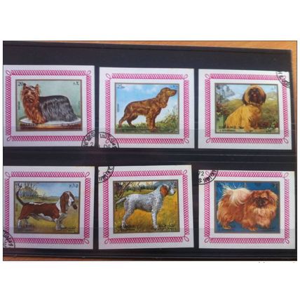 SHARJAH Serie 6 blocs feuillets CHIEN CHIENS DOG HÜNDE Oblitérés