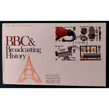 GB 1972 BBC and Broadcasting FDC London EC pm
