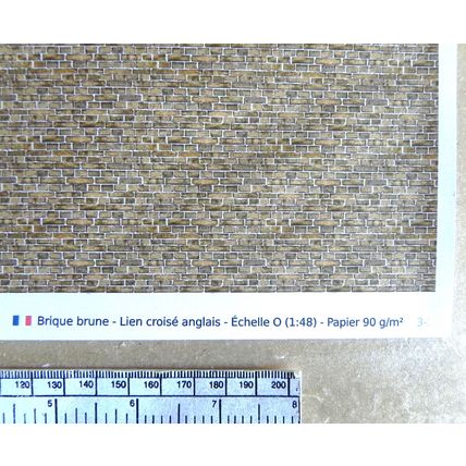 Papier brique brune pour O gauge - échelle 1:48 - feuille A4 (297 x 210 mm)