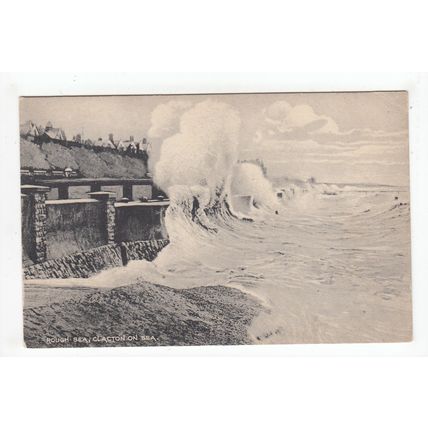 Rough Sea at Clacton-on-Sea Postcard Essex 1746