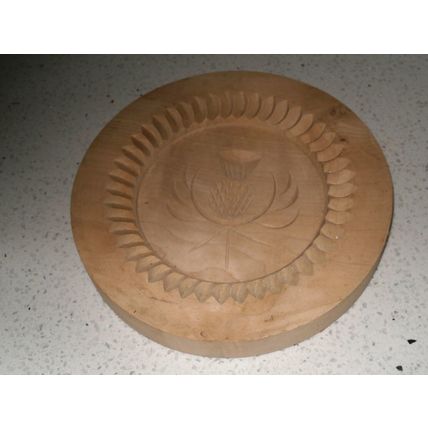 Wooden Carved Scottish Thistle Shortbread Mould