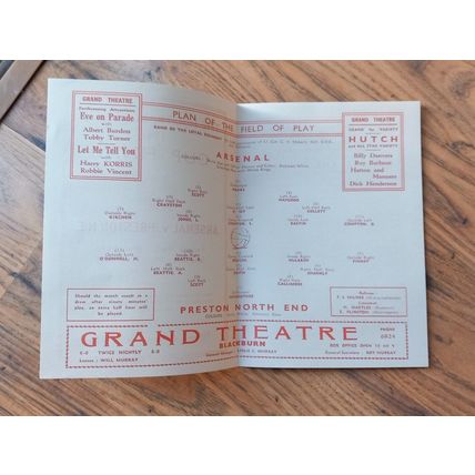 1941 Football League War Cup Final Replay - Arsenal v Preston. Reproduction Prog