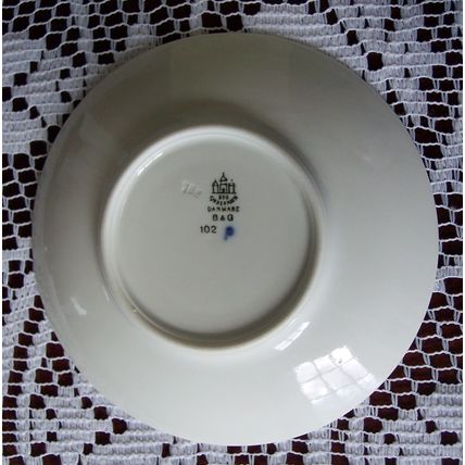 Bing Grondahl Christmas Rose 102 Teacup & Saucer Delft Blue Colors Embossed Rose